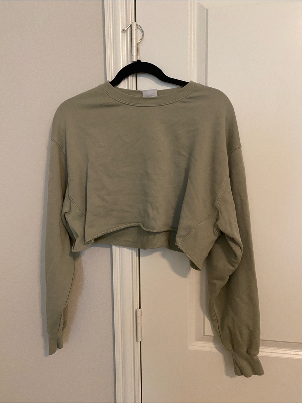 Aritzia TNA boyfriend cropped sweatshirt oversized size 2 green color